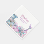Pastel Floral Mermaid Tail Baby shower Servet (Hoek)