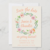 Pastel Floral met de spuit sparen de Datum Kaart (Voorkant)