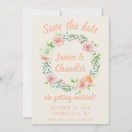 Pastel Floral met de spuit sparen de Datum Kaart