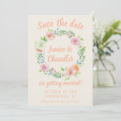 Pastel Floral met de spuit sparen de Datum Kaart (Staand voorkant)