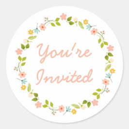 Pastel Floral met een grote kans Ronde Sticker