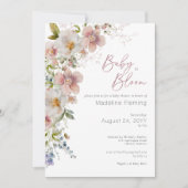 Pastel Floral Modern Baby in Bloom Baby shower Kaart (Voorkant)
