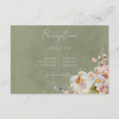Pastel Floral Modern Green Wedding Reception Kaart (Voorkant)
