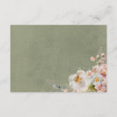 Pastel Floral Modern Green Wedding Reception Kaart (Achterkant)