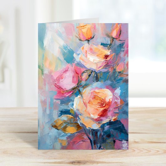 Pastel Floral Modern impressionistisch schilderij Kaart
