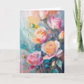 Pastel Floral Modern impressionistisch schilderij Kaart (Voorkant)