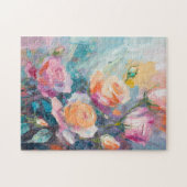 Pastel Floral Modern impressionistisch schilderij Legpuzzel (Horizontaal)