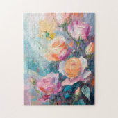 Pastel Floral Modern impressionistisch schilderij Legpuzzel (Verticaal)