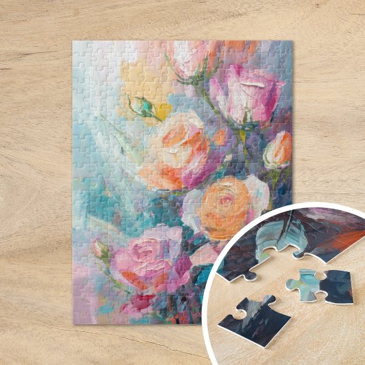 Pastel Floral Modern impressionistisch schilderij Legpuzzel