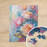Pastel Floral Modern impressionistisch schilderij Legpuzzel<br><div class="desc">Een modern impressionistisch schilderij van rozen, gemaakt met getextureerde penseelstreken in zacht pastelkleuren. De delicate tinten roze, perzik en blauw vloeien harmonieus samen, terwijl de getextureerde lagen diepte en dimensie toevoegen aan de bloemsamenstelling. Dit serene stuk legt de tijdloze schoonheid van rozen vast in een eigentijdse, expressieve stijl, waardoor het...</div>