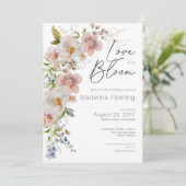 Pastel Floral Modern Love in Bloom Vrijgezellenfee Kaart (Staand voorkant)