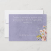Pastel Floral Modern Paarse bruiloft Bedankkaart (Achterkant)