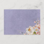 Pastel Floral Modern Paarse bruiloft receptie Informatiekaartje (Achterkant)