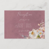 Pastel Floral Modern Roze Bruiloft Receptie Informatiekaartje (Voorkant)