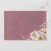 Pastel Floral Modern Roze Bruiloft Receptie Informatiekaartje (Achterkant)