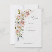 Pastel Floral Modern Wedding RSVP Kaartje (Voorkant)