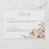 Pastel Floral Moderne bruiloft Details Informatiekaartje (Voorkant)