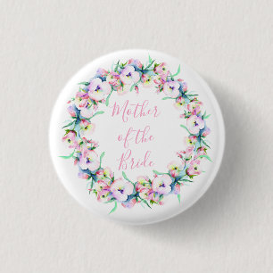 Pastel Floral Moeder van de Bride Ronde Button 3,2 Cm