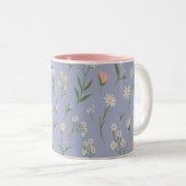Pastel Floral Mok – Delicate Blossoms op Lavendel (Voorkant rechts)