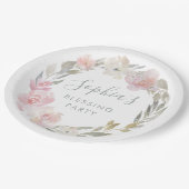 Pastel Floral Mother's Blessing Party Custom Papieren Bordje (Gekanteld)