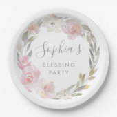 Pastel Floral Mother's Blessing Party Custom Papieren Bordje (Voorkant)