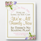 Pastel Floral No Seating Plan Weddenschap Fotoplaat (Voorkant)