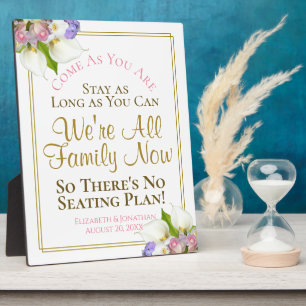 Pastel Floral No Seating Plan Weddenschap Fotoplaat