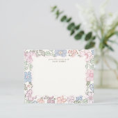 Pastel Floral Nursery Frame Note Card Kaart (Staand voorkant)