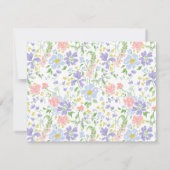 Pastel Floral Nursery Note Card for Baby Girl Kaart (Achterkant)