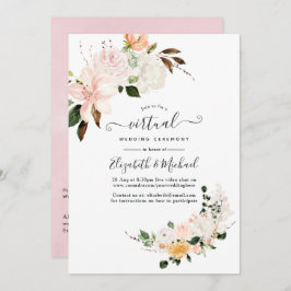 Pastel Floral online virtueel huwelijk Kaart