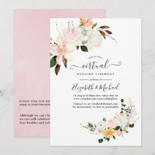 Pastel Floral online virtueel huwelijk Kaart