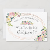 Pastel Floral Oval Lijst zal je mijn bruidsmeisje  Kaart (Voorkant)