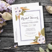 Pastel Floral Pampas Grass Vrijgezellenfeest Uitnodiging Briefkaart