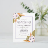 Pastel Floral Pampas Grass Vrijgezellenfeest Uitnodiging Briefkaart (Staand voorkant)