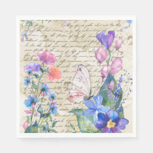 Pastel Floral Paper Napkin Servet