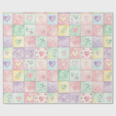 Pastel Floral Patchwork Picnic Pattern (3) Cadeaupapier (Vlak)