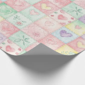 Pastel Floral Patchwork Picnic Pattern (3) Cadeaupapier (Hoek)