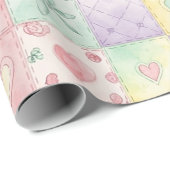 Pastel Floral Patchwork Picnic Pattern (3) Cadeaupapier (Rol Hoek)