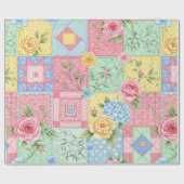 Pastel Floral Patchwork Picnic Pattern (9) Cadeaupapier (Vlak)