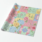 Pastel Floral Patchwork Picnic Pattern (9) Cadeaupapier (Uitgerold)