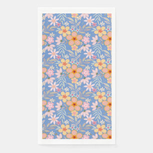 Pastel Floral patroon C01 Blauw BG Servet