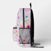 Pastel Floral Pattern Aesthetic School Backpack Bedrukte Rugzak (Rechts)