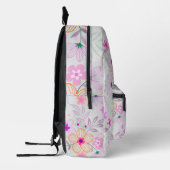 Pastel Floral Pattern Aesthetic School Backpack Bedrukte Rugzak (Links)