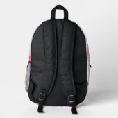 Pastel Floral Pattern Aesthetic School Backpack Bedrukte Rugzak (Achterkant)