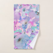 *~* Pastel Floral Pattern Blue Pink FLowers  Bad Handdoek (Handdoek)