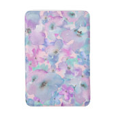 *~* Pastel Floral Pattern Blue Pink FLowers  Badmat (Voorkant Verticaal)