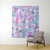 *~* Pastel Floral Pattern Blue Pink FLowers  Wandkleed (In situ)