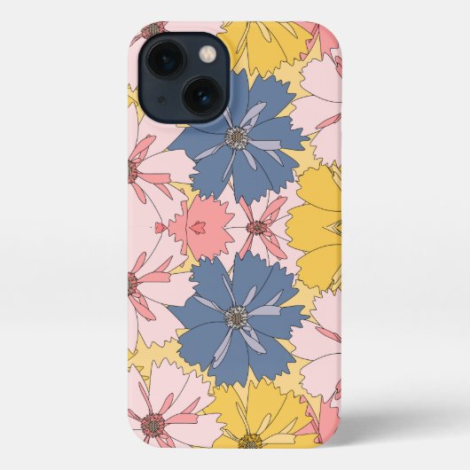 Pastel Floral Pattern– Cute Aesthetic Flower  iPhone Hoesje (Achterkant)