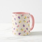 Pastel Floral Pattern – Cute Yellow, Pink & Purple Mok (Voorkant rechts)