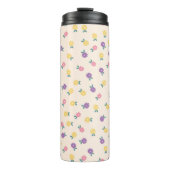 Pastel Floral Pattern – Cute Yellow, Pink & Purple Thermosbeker (Voorkant)